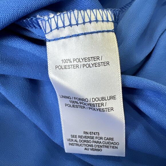 Taylor Chiffon Maxi Dress Plus Size 22W Blue Floral Semi Formal Wedding Guest - Picture 10 of 10